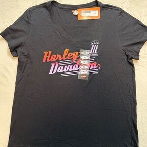 Harley-Davidson Black V-Neck Tee